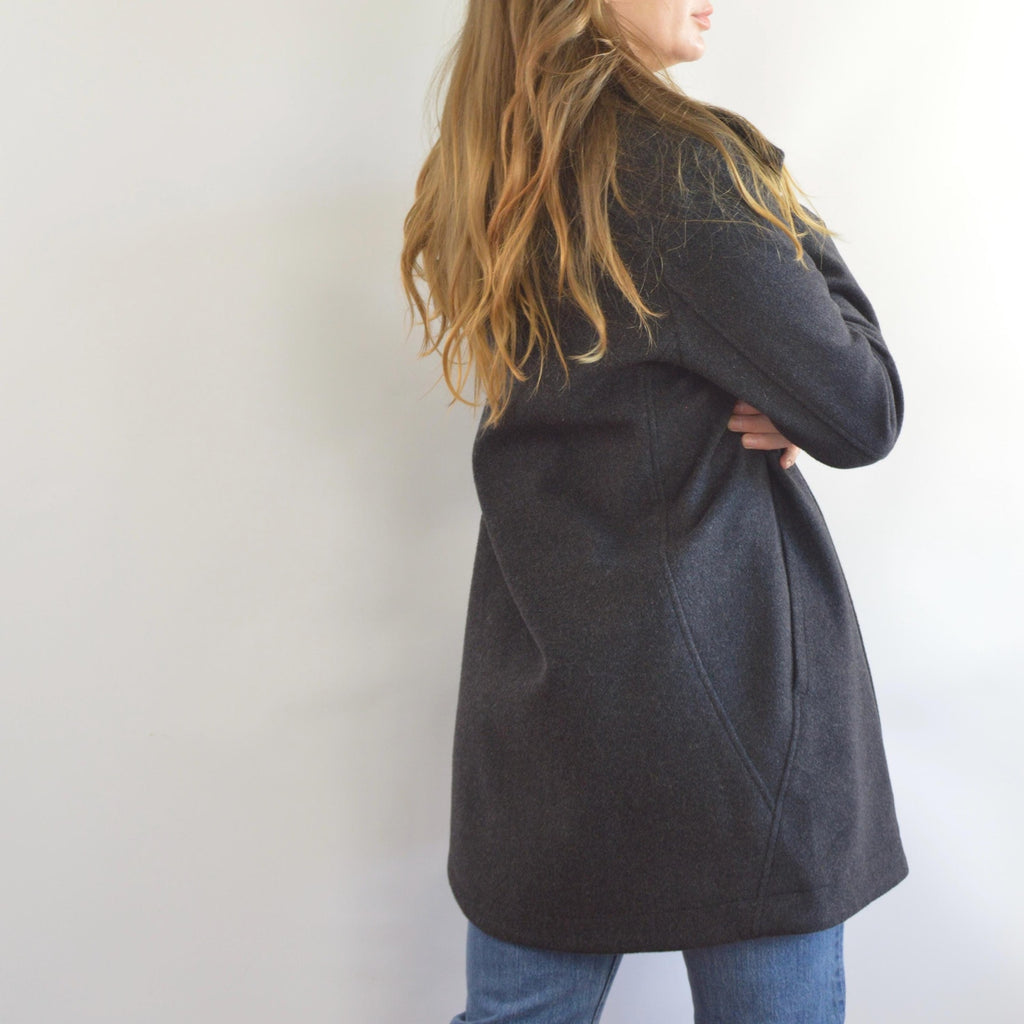 dark charcoal gray vintage pendleton zip up overcoat