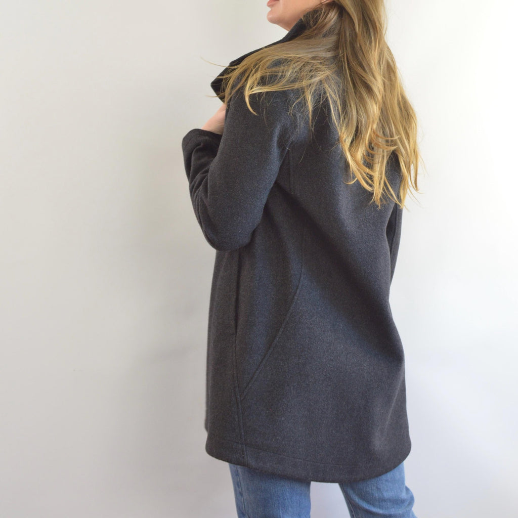 dark charcoal gray vintage pendleton zip up overcoat