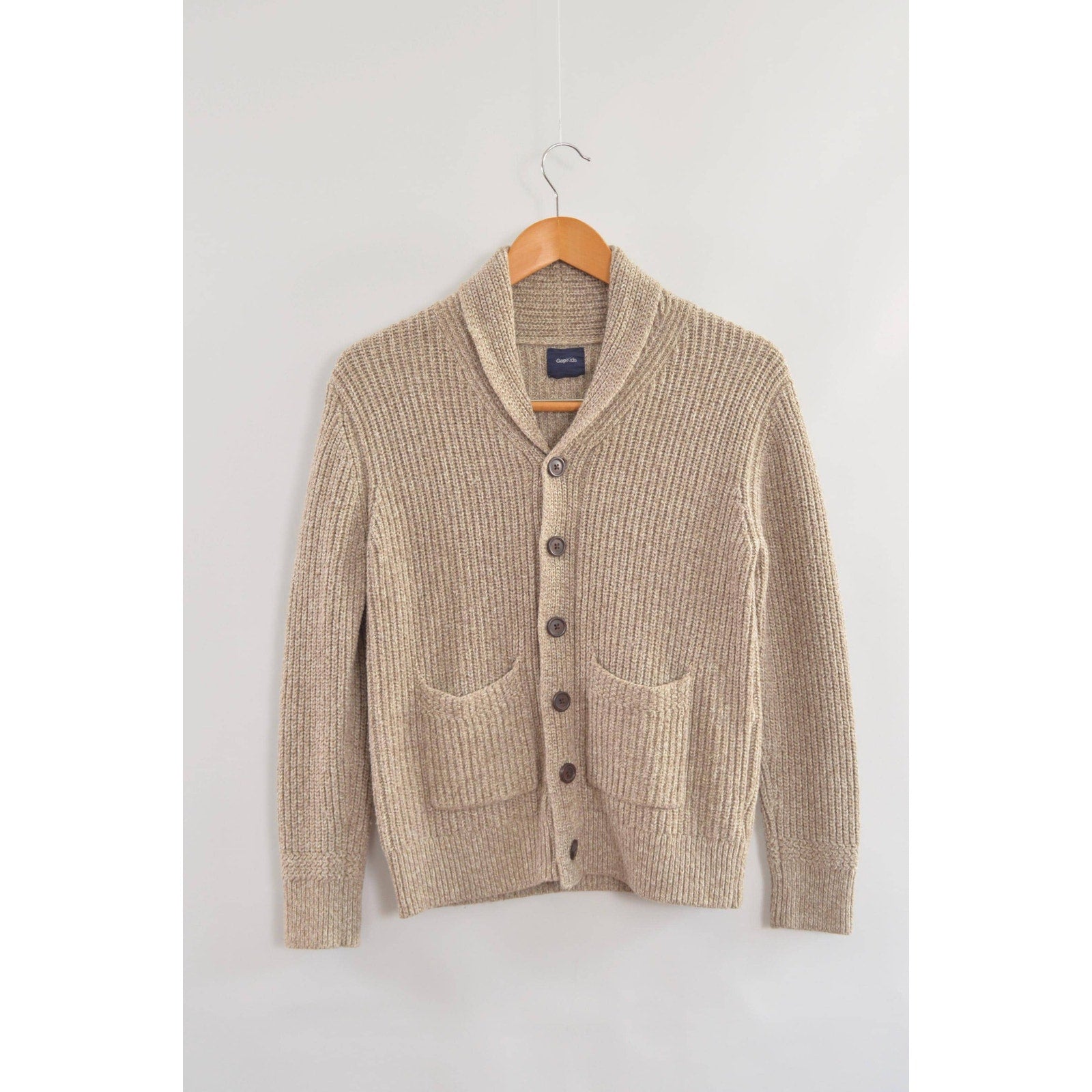 oatmeal cotton gap kids fisherman cardigan