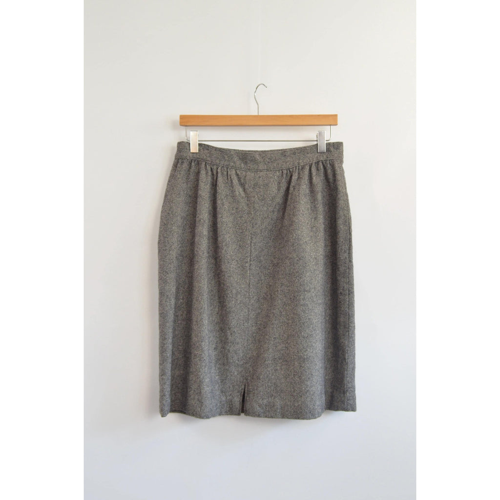vintage black and white micro stripe pendleton wool skirt size 16