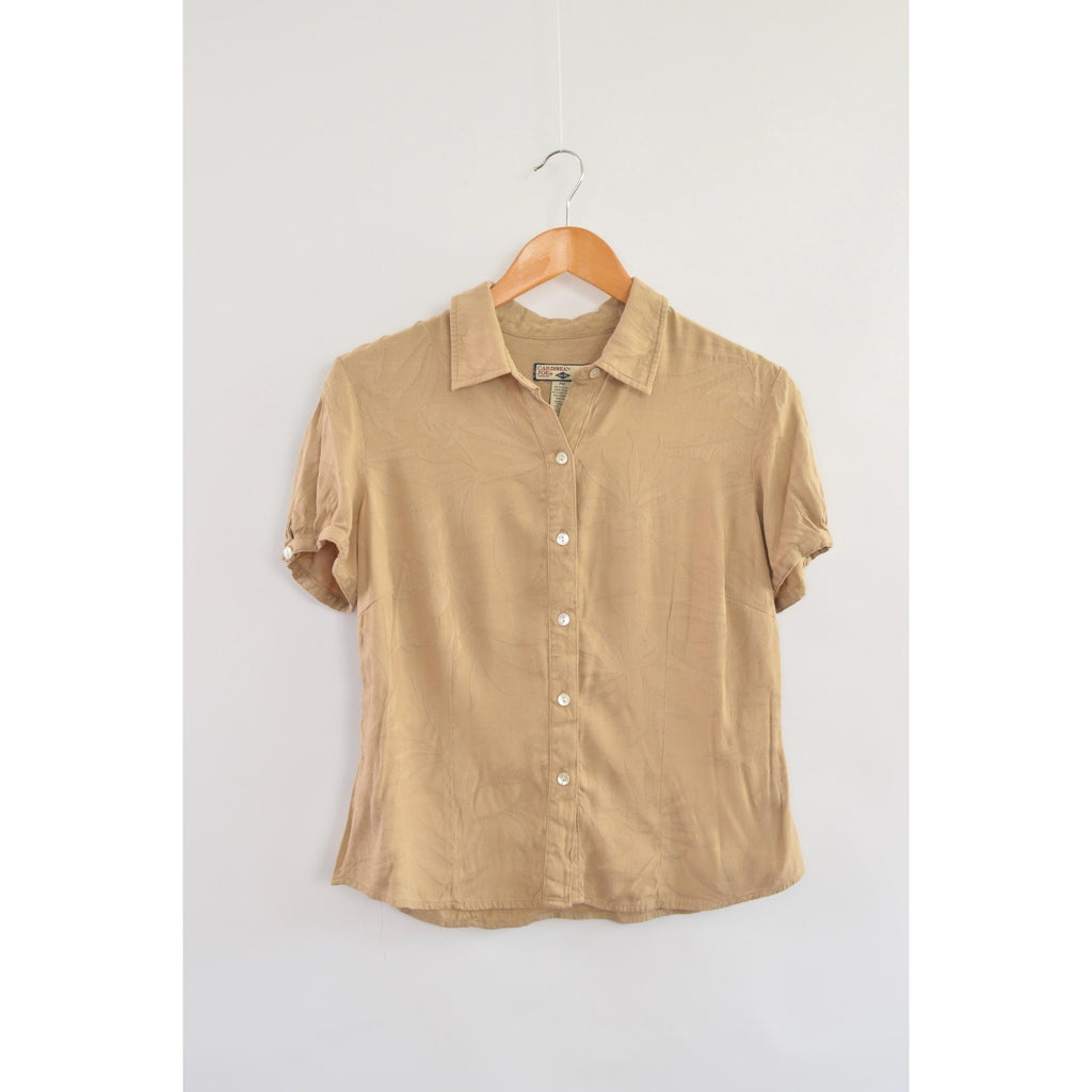 silk tan caribbean joe petite button down