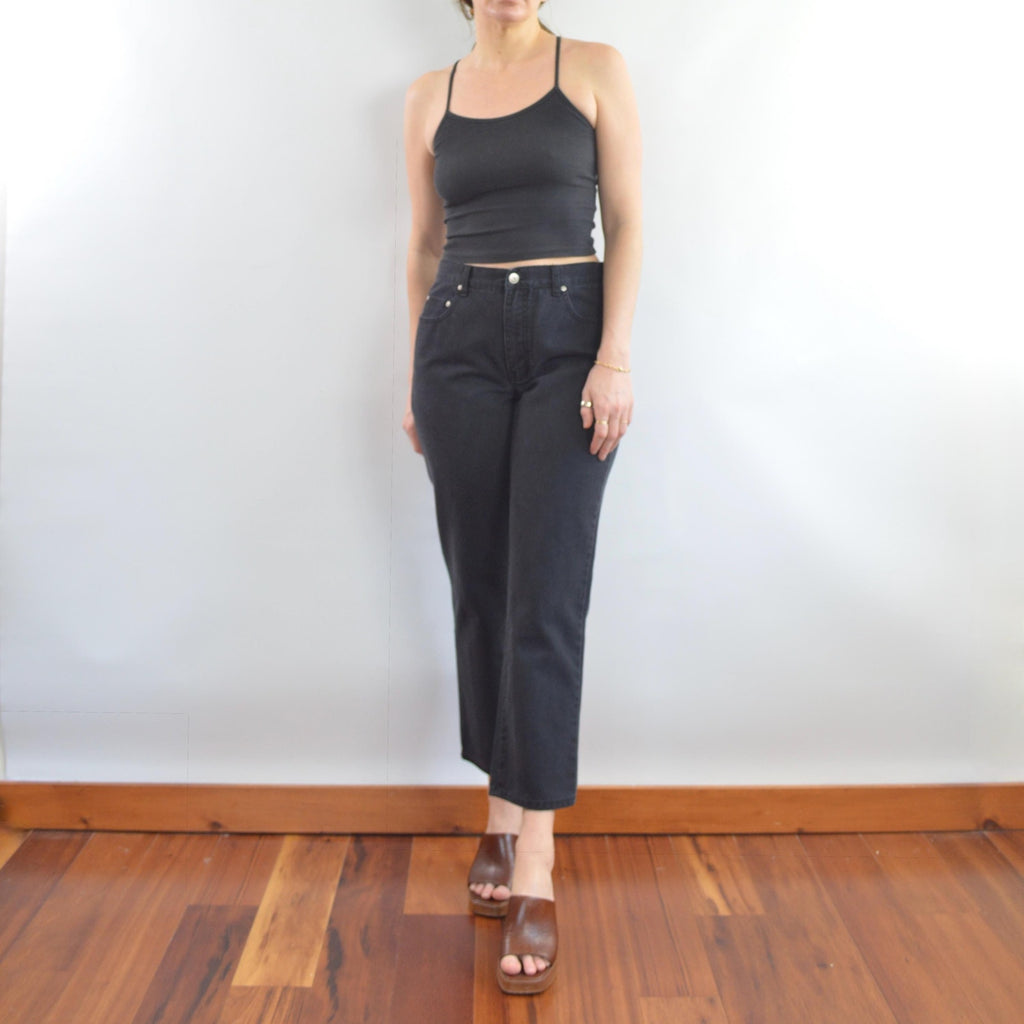 30 x 28 black tapered high waisted LA blues vintage denim