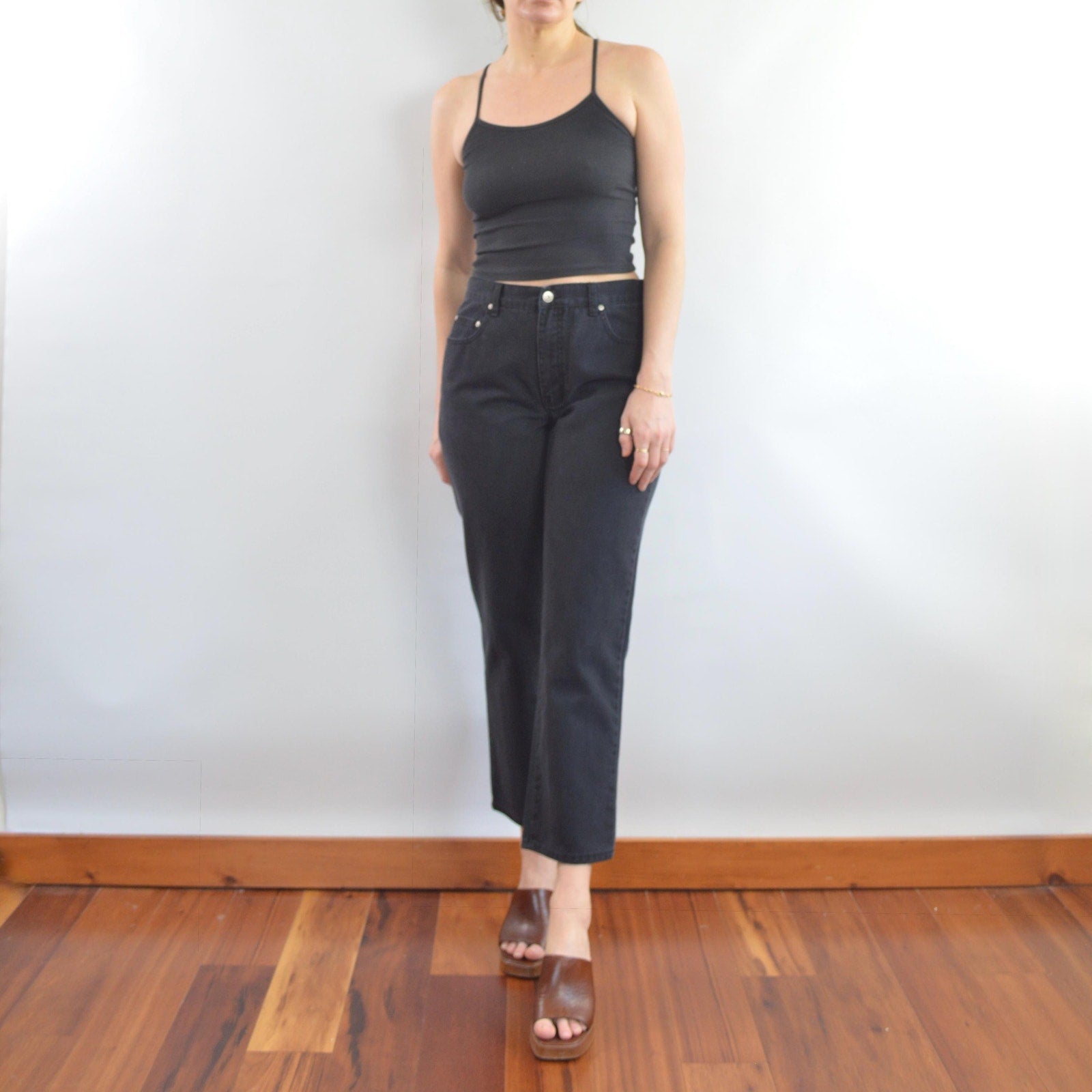 30 x 28 black tapered high waisted LA blues vintage denim