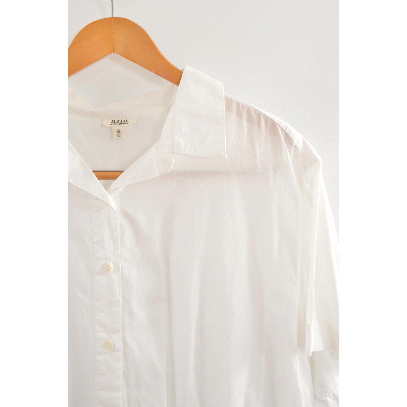boxy cut 100% cotton white button down top