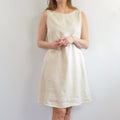 light beige linen tent tank dress with pockets