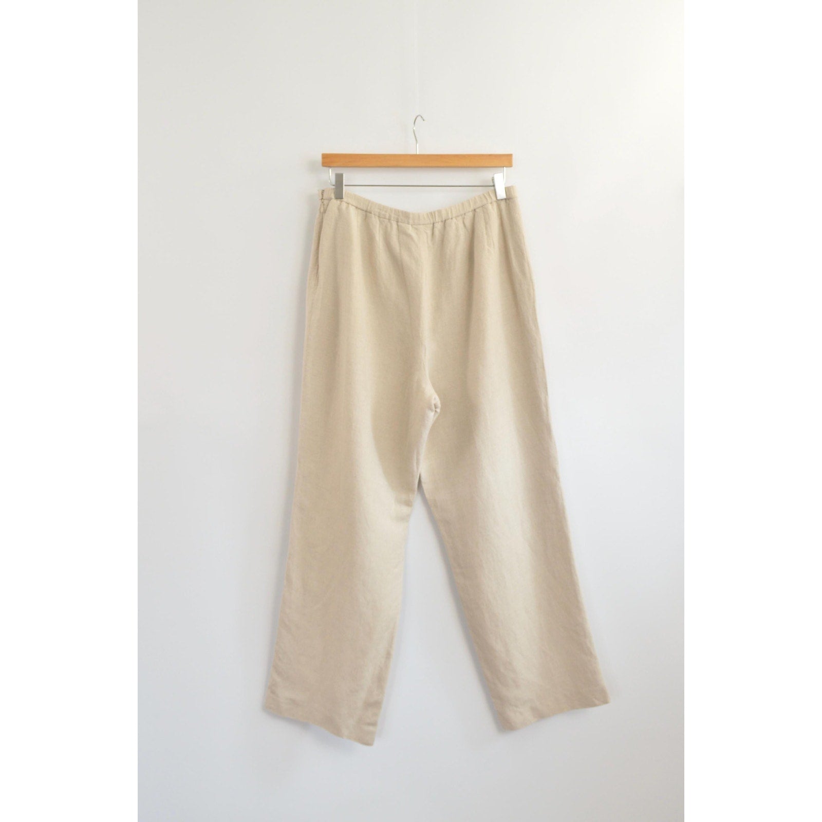 vintage covington petite fully lined high waisted beige wide leg pants