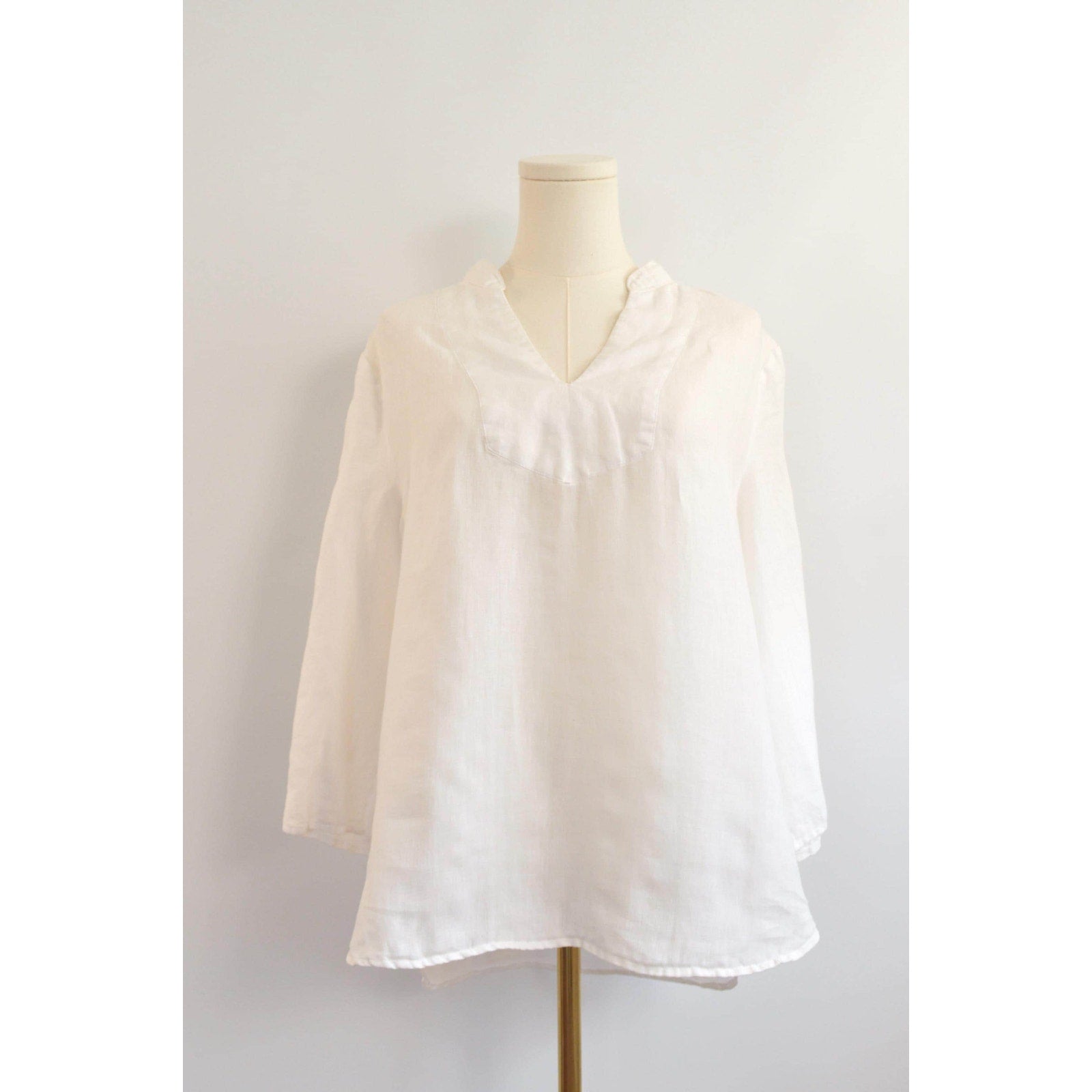white pure linen vintage cynthia rowley blouse