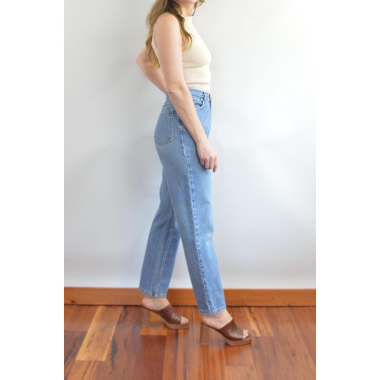 31 x 30 high rise mid wash land’s end 90s fit denim