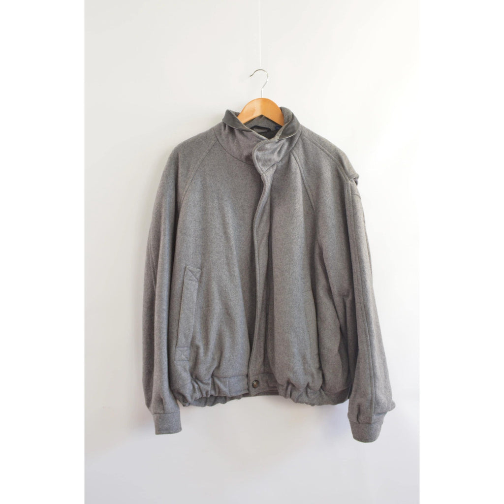 gray wool vintage member’s only bomber jacket