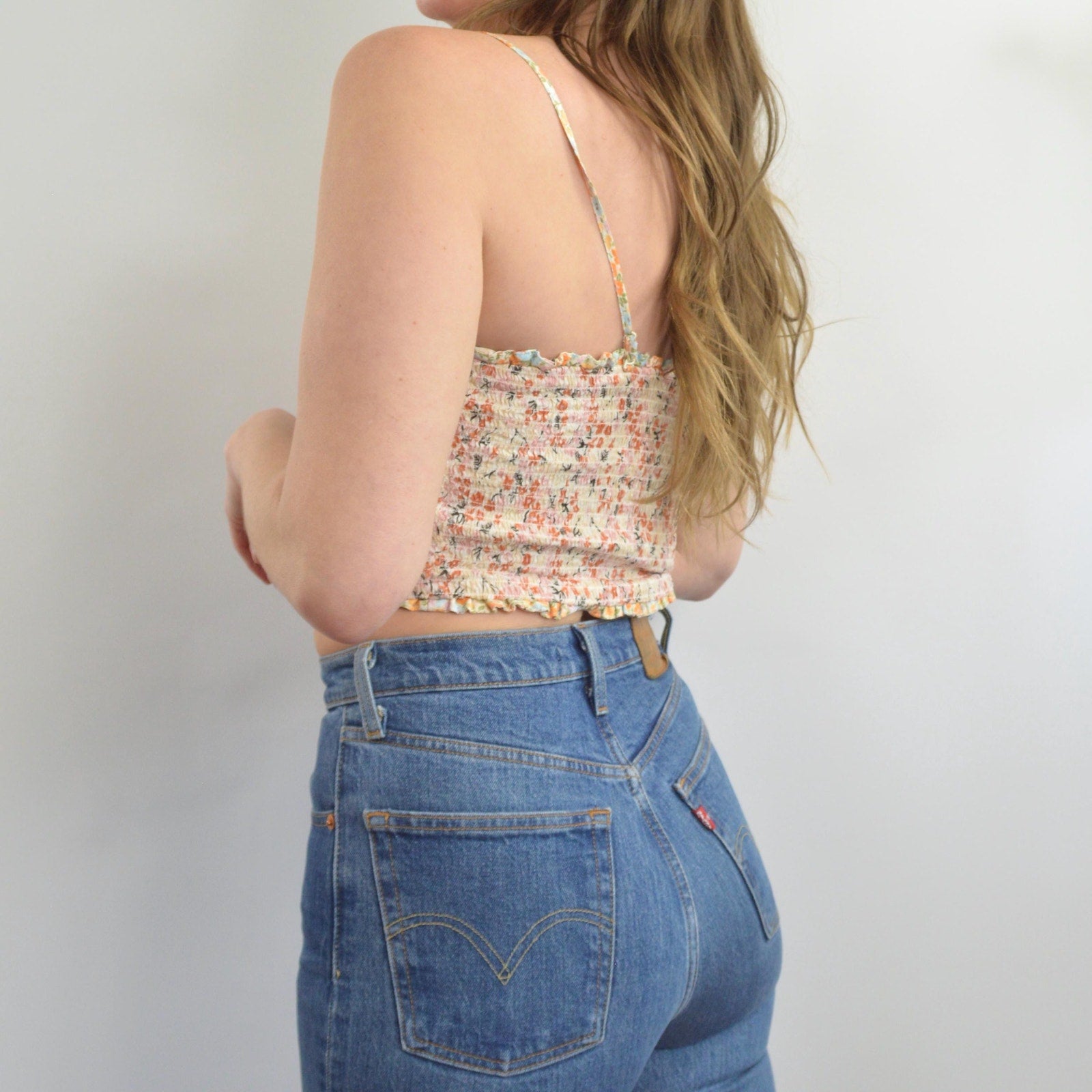 reversible cotton crop bandeau top with removable straps