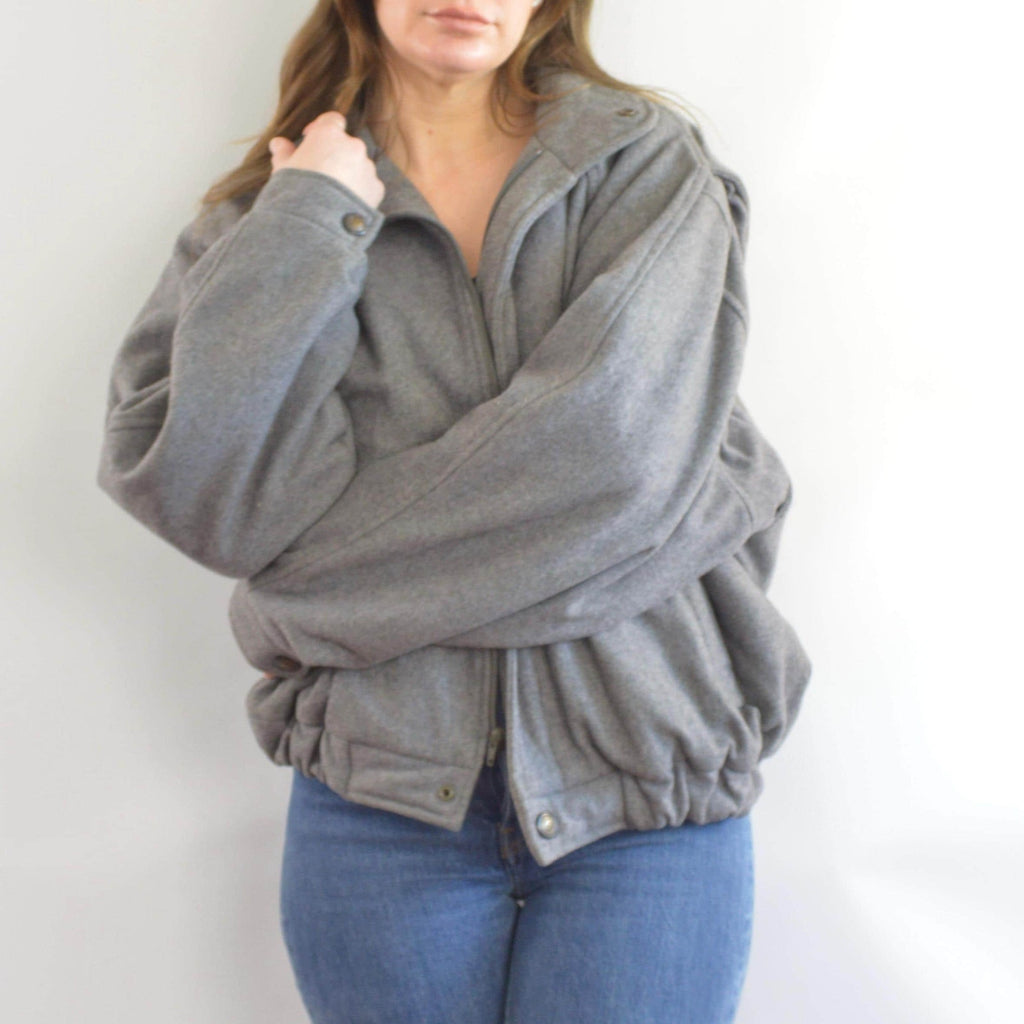 gray wool vintage member’s only bomber jacket