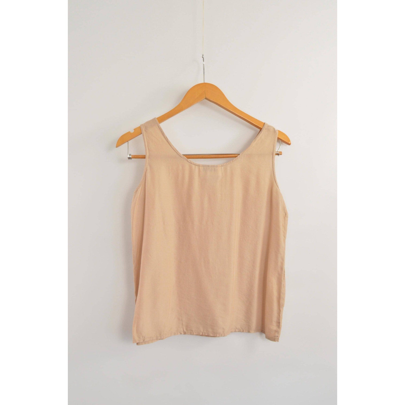 dusty rose simple wide strap pure silk tank