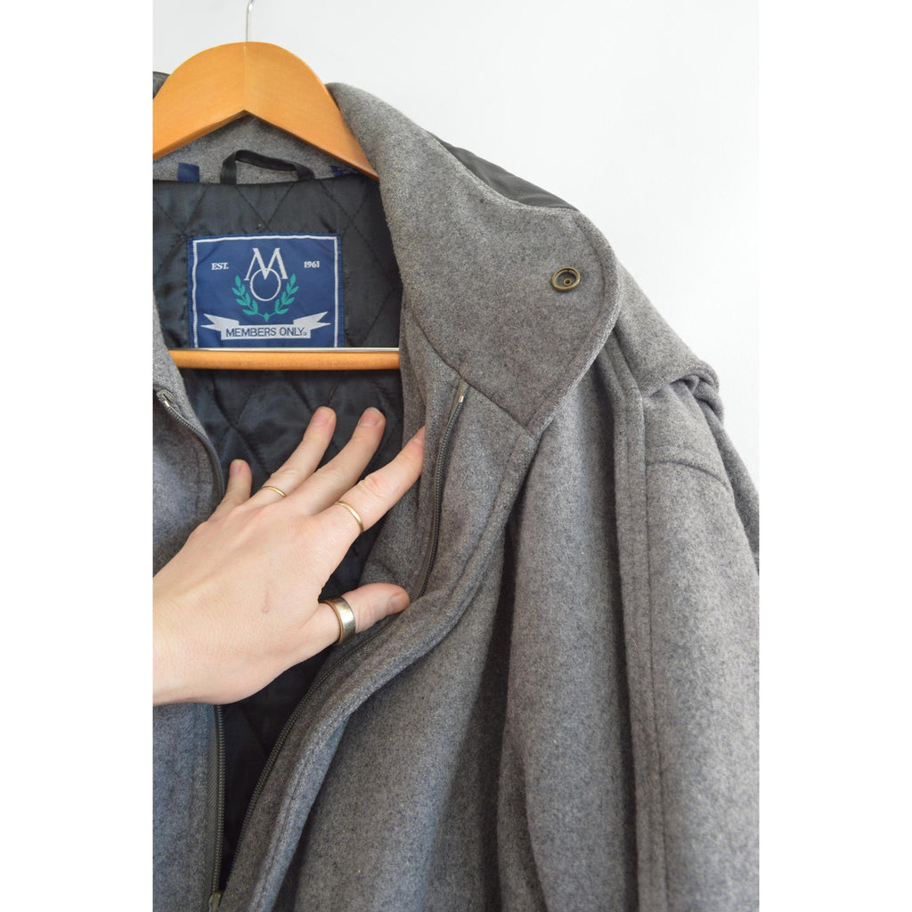 gray wool vintage member’s only bomber jacket