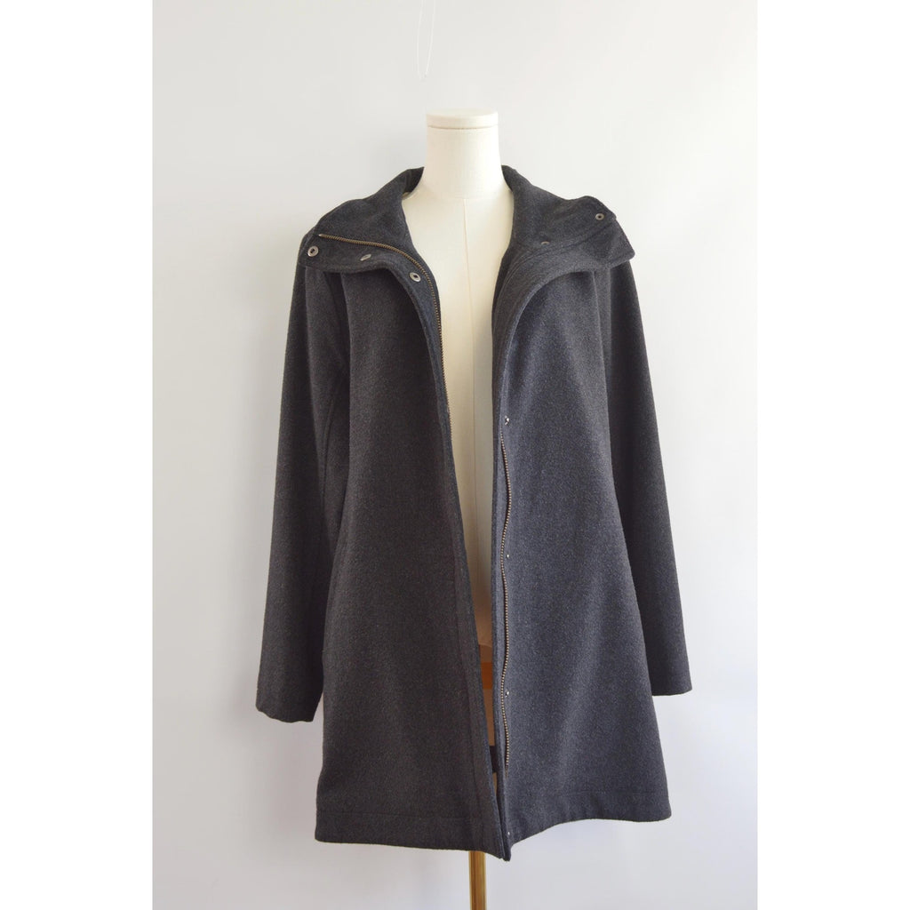 dark charcoal gray vintage pendleton zip up overcoat