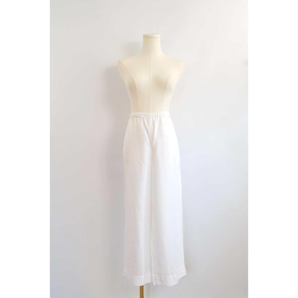 white elastic waist jones ny white linen easy pants