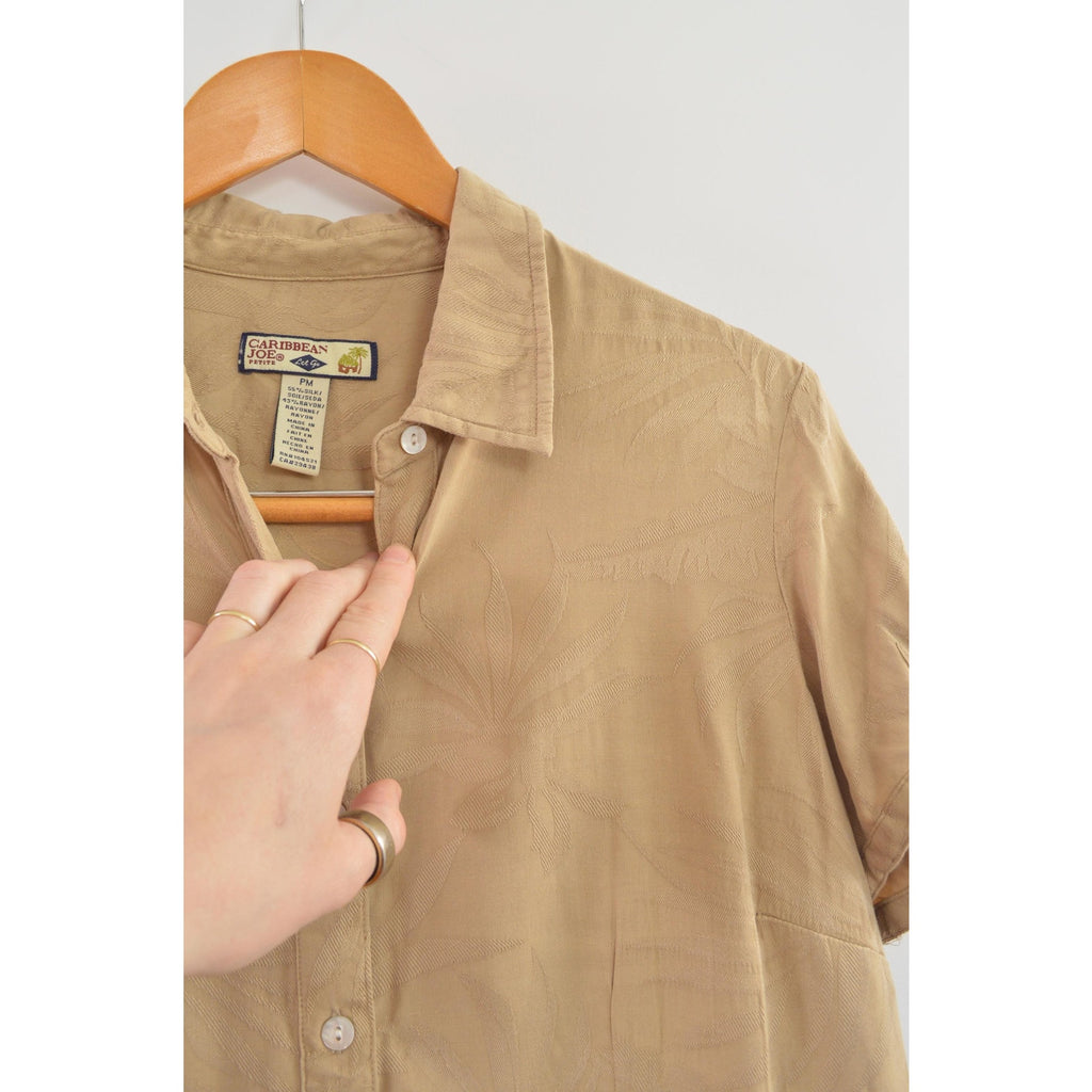 silk tan caribbean joe petite button down