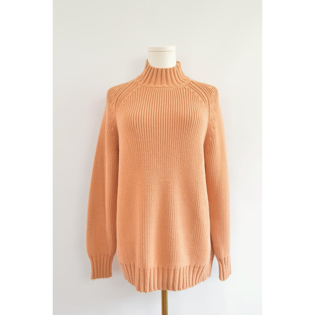thick cotton peachy vintage orvis turtleneck sweater