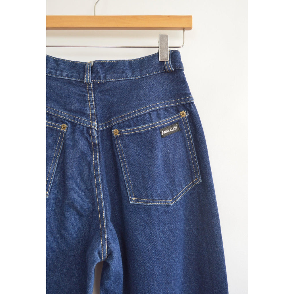 27 x 32.5 high rise dark wash straight wide leg vintage anne klein denim