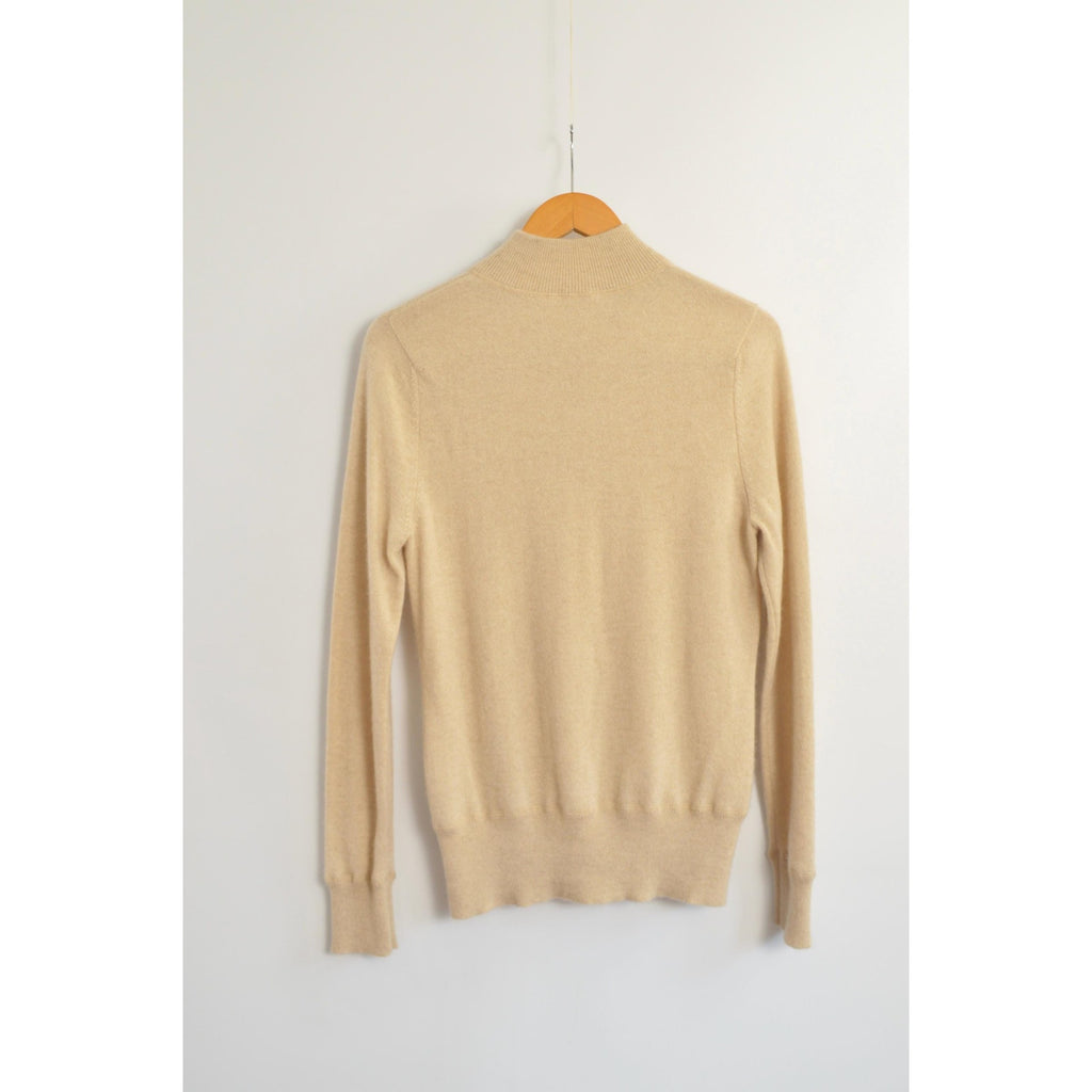 perfect oatmeal cashmere half zip sweater